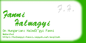 fanni halmagyi business card